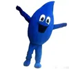 2022 Blue water drop Mascot Costume High Quality Cartoon Plush Anime theme character Adult Size Christmas Carnival Birthday Party Fancy Outfit