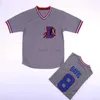 Męs Bull Durham #8 Crash Davis #37 Ebby „Nuke” Laloosh zszyty film baseballowy Jersey White Grey Szybka wysyłka Wysoka jakość