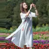 Trenchs de Femmes Manteaux ethniques Robe Vintage Femme Boho Chic Mexicain Broderie Floral Cardigan Mousseline de Soie Solaire Folk Longue Chemise Femme Tunique