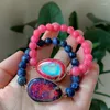 Strand Natural Gem Stone Bracelets Imperial Jaspers Charm Rosy Quartz Sodalite dla kobiet Reiki