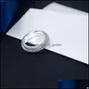 An￩is de casamento An￩is de casamento Criativo para mulheres 18K White Gold Plated Double empilh￡vel FL pavimentou o engajamento de zirc￣o Feminino Acess￳rios femininosw dhl1l