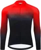 Kurtki wyścigowe długie rękawy Tops Mountain Bike Jersey Gradient Polisters Szybkie suche koszule rowerowe