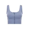 L-104 Front Zip Bra High Support Yoga Bras Fashion Skin-friendly Tank Tops Breathable Sports Bra Lady Underwear Running Vest With Removable Cups