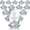 Fournitures de fête d'événement, plaque de table en acrylique diamant, support de carte en cristal avec numéro et nom, clip photo pour décoration de fête d'anniversaire de mariage