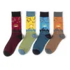 Calzini da uomo Calzini alla moda Calzini da uomo Patchwork Uomo Cartoni animati Nero Unisex Barca Casual Cotton Sox Sportivi Adulto Primavera Estate Di tendenza Skarpetki