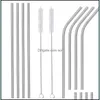 Drinking Straws Stainless Steel St Reusable Sts Metal Drinking Bar Drinks Party Wine Accessories Straight Ampbent Style Dh0118 122 J Dhysy