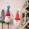 Christmas Tree Hanging Santa Claus Pendant Ornaments Handmade Plush Doll Holiday Home Decorations RRE15353