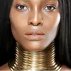 Anhänger Halsketten Manilai Vintage Statement Choker Frauen Goldfarbe Lederkragen Maxi Afrikanischer Schmuck Verstellbare Halsreifen Big 221024