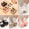 Lauflernschuhe für Babys, Mädchen, niedlich, große PU-Schleife, Prinzessin, lässig, bequem, rutschfest, weiche Sohle, weiß, Taufe, Kleinkind