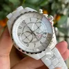 Designer Ch J12 Man Cerâmica Relógios femininos Quartz 41 mm Counter contador de réplica oficial Lady Writewatch Ladies Senior Gift 01a