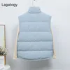 Gilet da donna Lagabogy Winter Women Gilet ultraleggero Gilet femminile casual allentato Gilet bianco anatra Gilet monopetto 221103