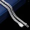 Kedjor S925 Silver Iced Moissanite Cuban Necklace 8mm Single Row D Color VVS Hiphop Chain for Women Men Ins Gift226y