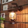 Lampy ścienne amerykańskie wiejskie klasyczne Iron Art Retro Creative Design E27 LED Glass Shade Lampa do schodów staircafeporchaisle LDK037