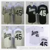 Vendita all'ingrosso MICHAEL Jodan # 45 BIRMINGHAM BARONS Maglie da baseball Nero Bianco Grigio cucita Film MICHAEL Birmingham Barons Retro Baseball