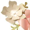 Decorative Flowers Handmade Pink Rose DIY Paper Gold Leaves Set For Nursery Wall Deco Boys Room Baby Shower Backdrop Video Tutorials