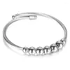 Bracelets porte-bonheur fil d'acier inoxydable Bracelet tressé réglable perlé tricolore extensible bijoux cadeau
