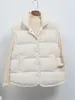 Gilet da donna Lagabogy Winter Women Gilet ultraleggero Gilet femminile casual allentato Gilet bianco anatra Gilet monopetto 221103