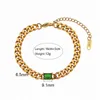 Novo 18k Real Yellow Gold Plated CZ Diamond Stone Stone Bracelets Presente de j￳ias da moda para meninas mulheres Belo presente