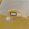 Gold Designer Ring For Women Pearl Rings Baguette Wedding High Quality Luxury Jewelry