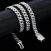 Chaines S925 Collier cubain à la Moisanite Iced SilEd 8 mm Couleur à une seule rangée VVS HipHop Chain pour les femmes Men Is Gift233Z