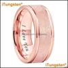 Wedding Rings Wedding Rings Itungsten 8mm Rose Gold Gepated Sandstested Tungsten Ring For Men Women Engagement Band Fashion Jewelry C DHT4Q