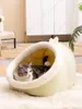 The cat nest bed is soft and warm all seasons universal semi closed removable and washable