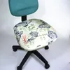 Cubiertas de la silla Cubierta de computadora elástica de color sólido Caja de asiento dividido de sillón lavable de oficina removible