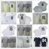 Film Mitchell und Ness Baseball Jersey Vintage 8 Yogi Berra Jersey 15 Thurman Munson 24 Gary Sanchez 16 Biege 1951 Atmungsaktiv genäht