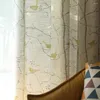 Curtain American Country Yellow Birds Cotton Linen Insulation Half Shade Curtains Fabrics For Living Room Print Plant Design Blinds #4