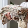 Cobertores de malha macia de borla macia de tapeçaria boêmia de tapeçaria manta de tapeçaria vintage outono decoração de inverno cobertor de sofá capa Deken cobertor gc1743