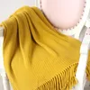 Filtar Stickat tyg Multi-typ Solid Color Elegant Ladies Autumn och Winter Warm Shawl Filt hemma utomhus utomhus