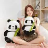 25-50см сидящие панда плюшевые игрушки милая панда с бамбуковым фаршированным животным kawaii куклы мягкие подушки детские рождественские подарок