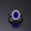 Bröllopsringar Jewelrypalace Princess Diana skapade Blue Sapphire 925 Sterling Silver Förlovningsring Ruby Natural Amethyst Citrine Topaz 221024