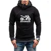 Men's Hoodies 2022 Fashion Autumn Oblique Zipper Hoodie Motorcycle Printing Trendy Brand Multicolor Easy Stitching Casual SportShirt