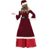 Stage Wear Deluxe Lady Santa Claus Xmas Come Christmas Parent-Child Flannel Cosplay Carnival Stage Show Party Fancy Dress T220901