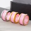 Kvalitetsring designer design rostfritt st￥l rosa keramiska ringar m￤n och kvinnor alla hj￤rtans dag titan st￥l smycken g￥va