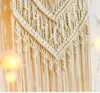 Tapestries macrame tapijtwand boho gedecoreerde bladster en katoenen draad weven voor woonkamer slaapkamer slaapkamer slaapkamer boerderij hangende decor