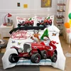 Set di biancheria da letto Copripiumino stampato camion di Natale Singolo King Size 2/3 pezzi Copripiumino con federa Set di auto regalo per bambini