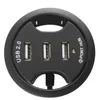 Mounting In-Desk Power Adapter Multi USB 2.0 Ports With 3.5mm Mic Earphone Hole Hub For Office PC Computer