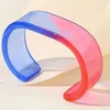 Bracelet INES coloré dégradé Transparent acrylique clair géométrique ouvert Bracelet pour femmes filles fête voyage bijoux