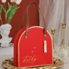 Geschenkverpackung Ovales Brautjungfernbox Valentinstag Jubiläum Weihnachtszeitverpackung mit Griffgeschäftspackungsbedarf