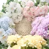 Decorative Flowers Bride Wedding Artificial Champagne Hydrangea Bouquet Bridesmaid Bunch Fake Flower For Party Supplies Home Decor