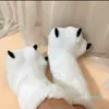 Boots Creative Cute Bear Claw Winter Slippers Boys Girls Home Furry Warm Couple Indoor Shoes Women Cotton Fur Slides