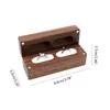 Jewelry Pouches Wedding Ring Box Walnut Pair Storage Packaging Gift Rectangle-shaped Wooden Ear Stud Earrings