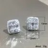 Boucles d'oreilles rectangulaires de luxe pour femmes, couleur argent, coréen, cadeau d'anniversaire, bijoux, vente en vrac, E6920, 2022