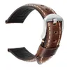 Cinturini per orologi Retro cinturino in vera pelle cera d'olio cinturino in pelle di vacchetta cintura braccialetto 18 20 22 24mm donna uomo marrone Smart Band 221024