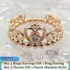 Ringos de cluster Ahthen Crown 925 Prata esterlina Sparkling geométrica Princesa Tiara Swirling Line Women Women Ring