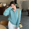 Women's Sweaters Turtleneck Sweater Woman 2022 Autumn And Winter Blue Loose Outside Wearing A Lazy Jatropha Thickening