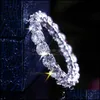 Anéis de casamento anéis de casamento Luxo cúbico de dedo cúbico para mulheres redondo coração oval quadrado cristais CZ empilhável femaleweddingweddin dhhbg