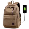 Plecak 15 -calowy laptop USB ładowanie mężczyzn Podróż Wodoodporna torba szkolna męska mochila
